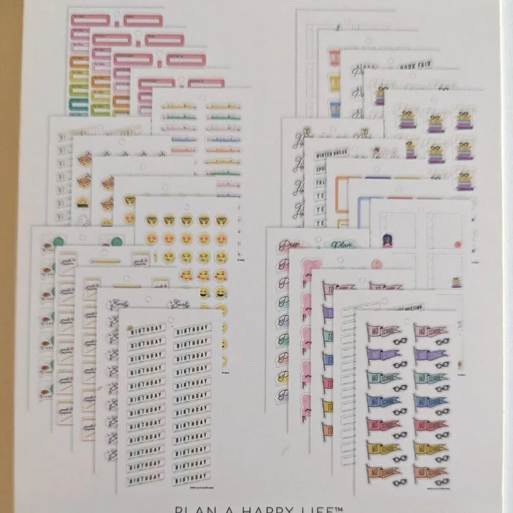 NWT Back to School Happy Planner 'Teacher Icons' 737 pcs Sticker Book Big Class